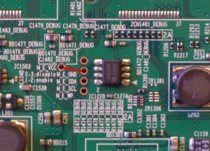 Shortcut pins to Clear EEPROM on Samsung ES7000/ES8000 TV